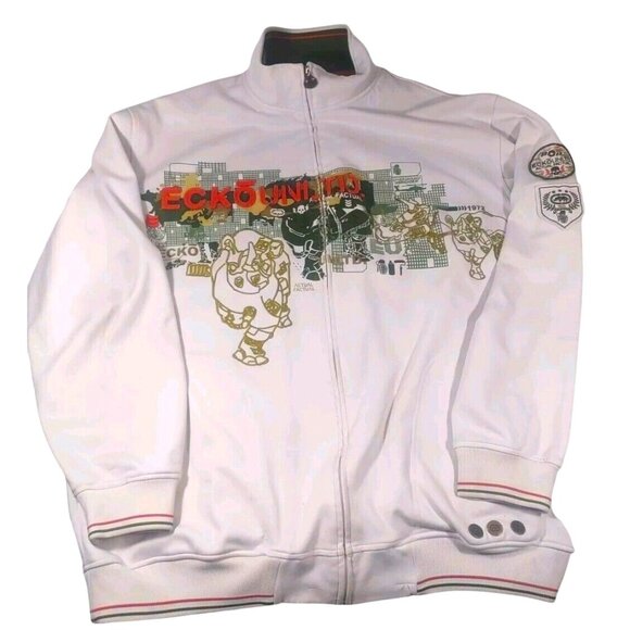 Vintage Y2K Ecko Unltd White Actual Factual 1972 White Jacket - Size XXL… - Picture 1 of 10